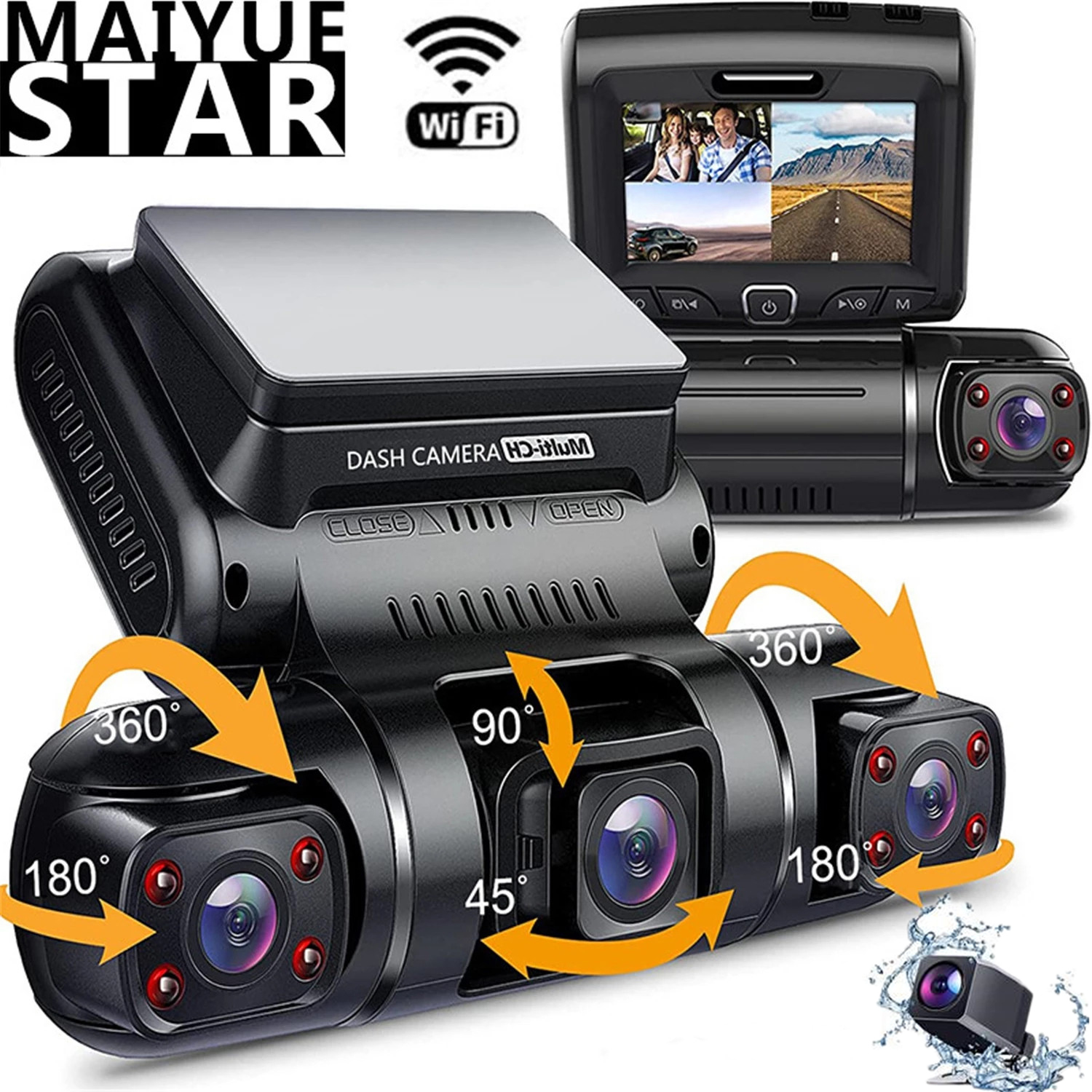 4 Ch ダッシュカム 360°パノラマカー DVR HD 4*1080P カメラ WIFI/WDR ナイトビジョン自動ビデオレコーダー 24H パーキングモニター 256G