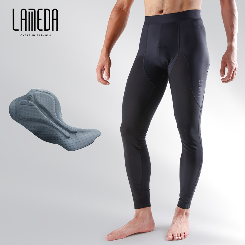 LAMEDA 秋冬防風フリース暖かいサイクリングパンツメンズロングパンツプロマウンテンロード自転車パンツ