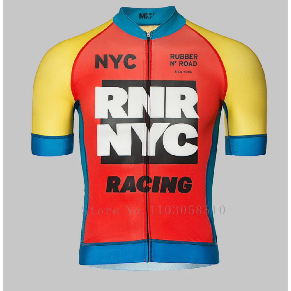 ラバー N'ROAD 夏サイクリング服トップス MTB バイク服マイヨ Ropa Ciclismo 男サイクリング自転車スーツ UPF50 高品質