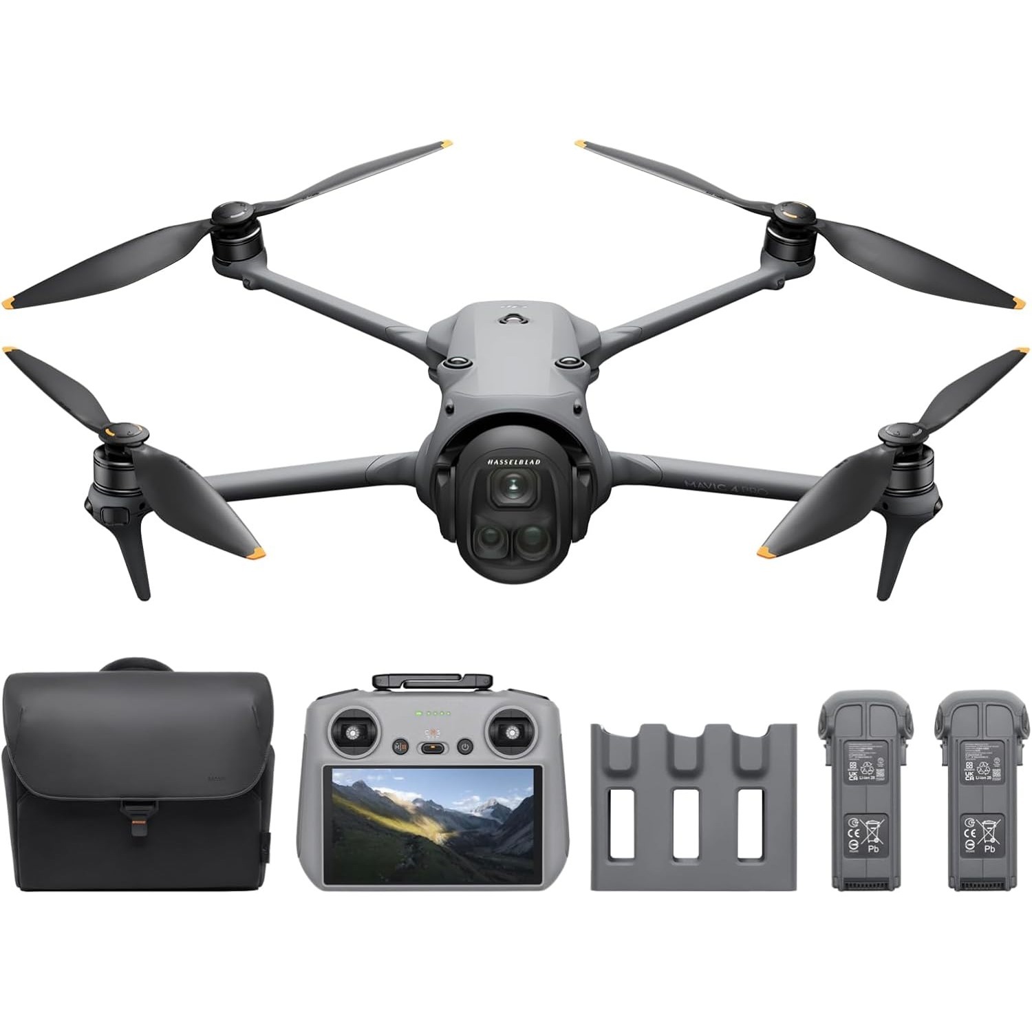 DJI Mavic 4 Pro Fly More Combo(RC 2)、100MP 4/3 CMOS Hasselbladカメラを搭載したフラッグシップトライカメラドローン、プロフェッショナル向け、30km/18.6miビデオ伝送、最大飛行時間51分
