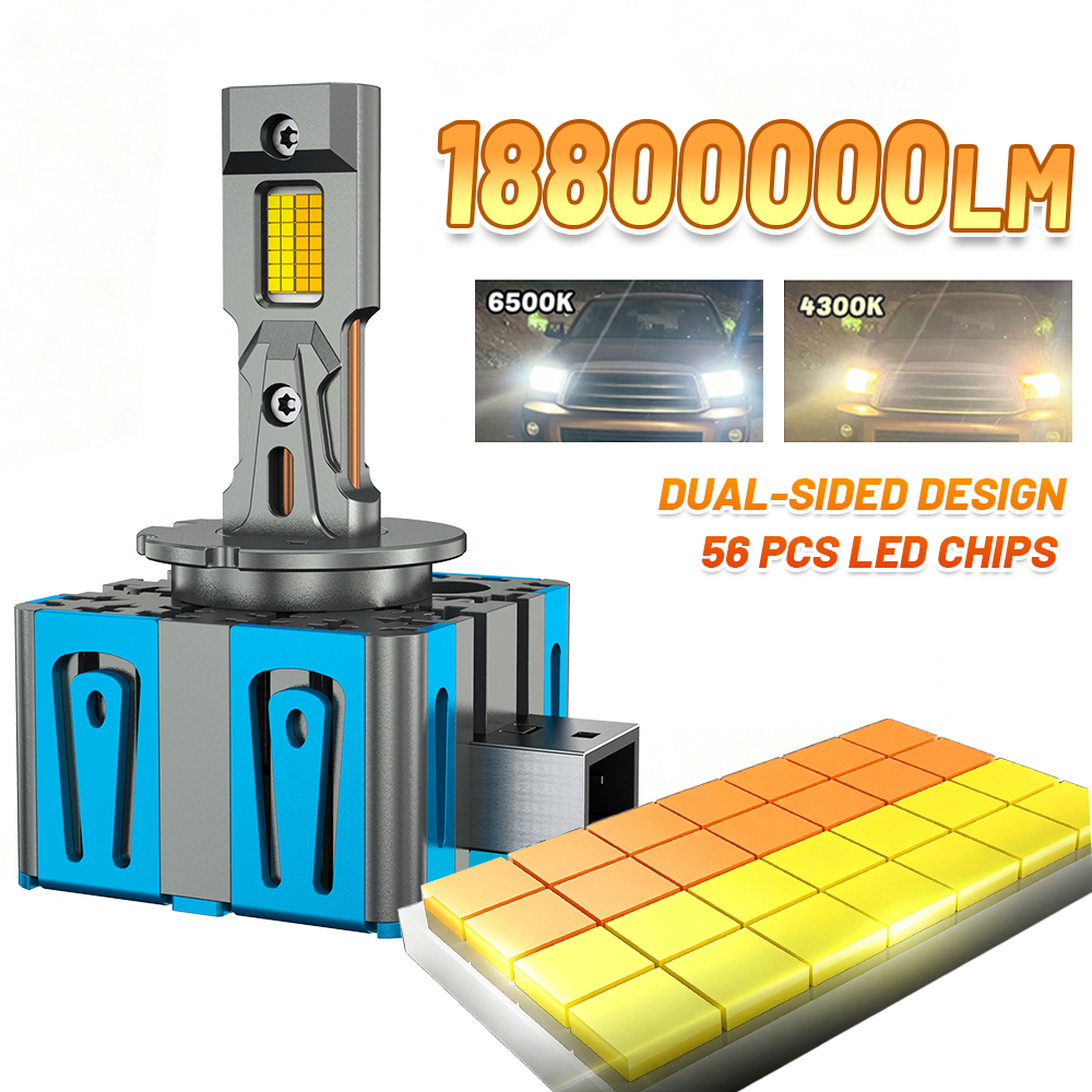 D1S LED ヘッドライト HID D1S D3S D8S D1R D3R D8R ターボ LED 18800000LM 両面 56 個 CSP チップ 6500K 4300K スイッチングプラグ