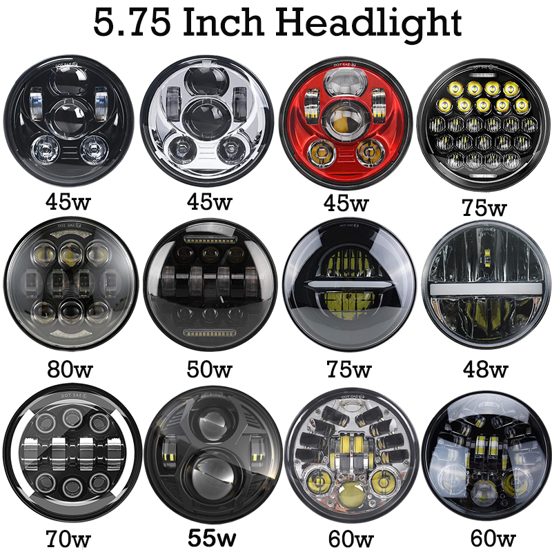 5 3/4 "ラウンドオートバイ LED ヘッドライト 5.75 インチ LED ヘッドライト DRL モータースポーツスターアイアン 883 1200 ダイナ