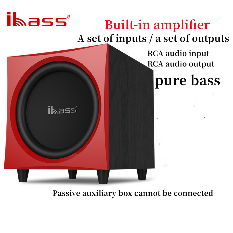 Ibass アクティブ 12 インチ 300 ワットピークパワーサブウーファーエコー壁アンプ本棚 2.0 オーディオホームシアター音楽センターラジカセ