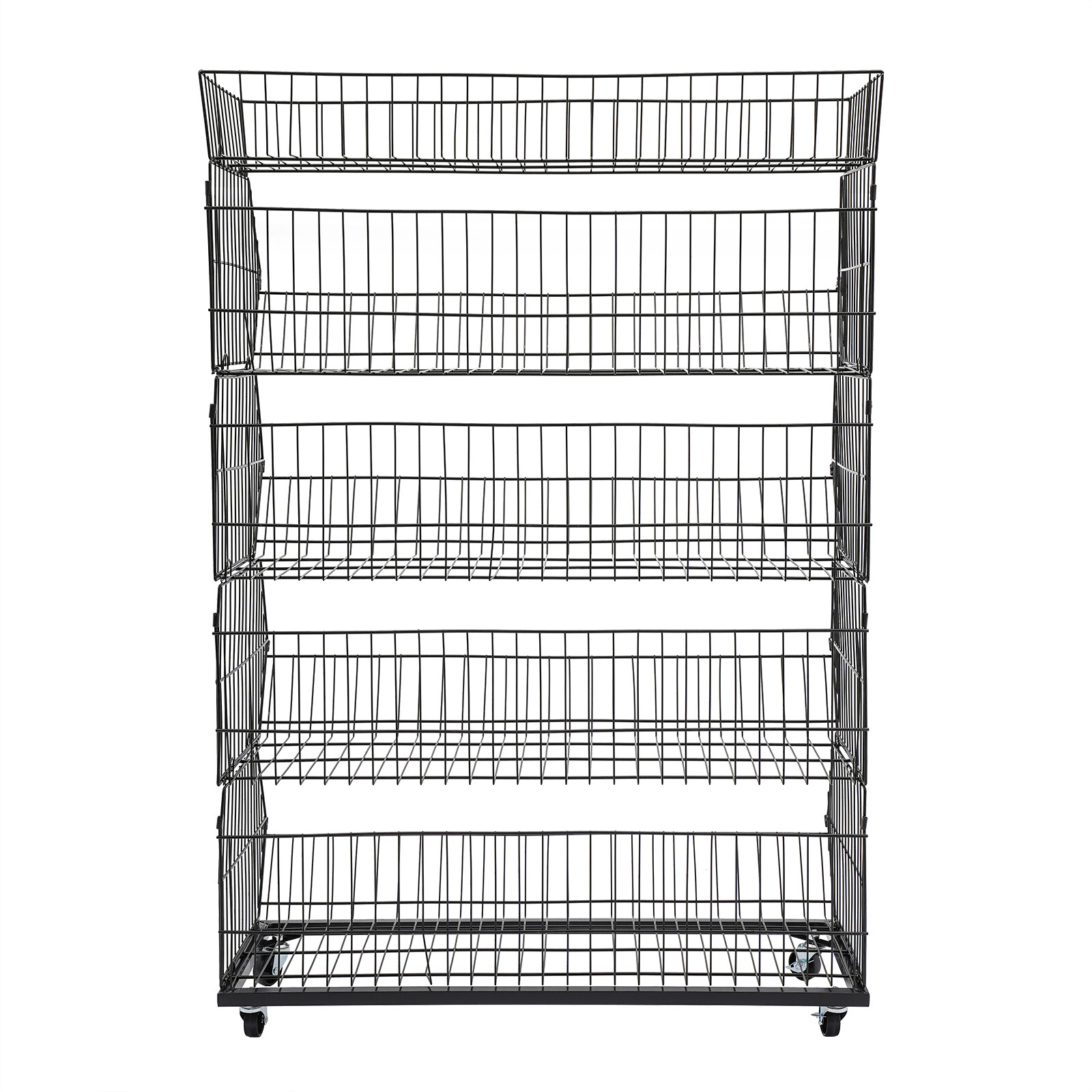 5 Tier Wire Grid Retail Display Shelf Merchandise Display Rack Stand 90*43*136cm