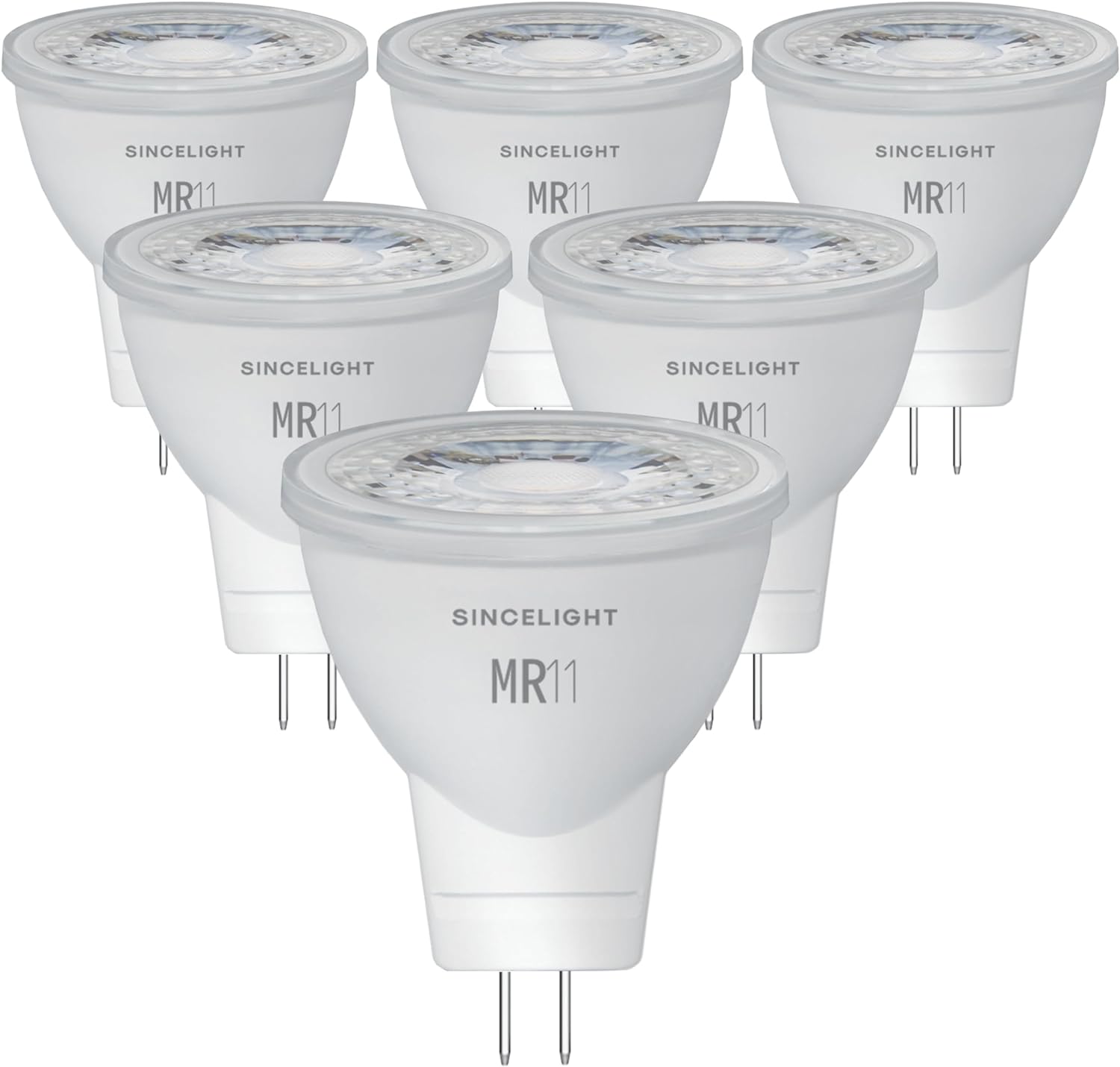 6個パック、12V MR11 LED小型リフレクターØ35mmスポット電球、GU4口金付き、3W、280ルーメン、演色性RA≈92、35°ビーム角