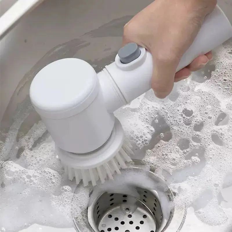 キッチンとバスルーム用の多機能電動クリーニングブラシ - 食器、鍋、フライパン用のワイヤレスハンドヘルドパワースクラバー