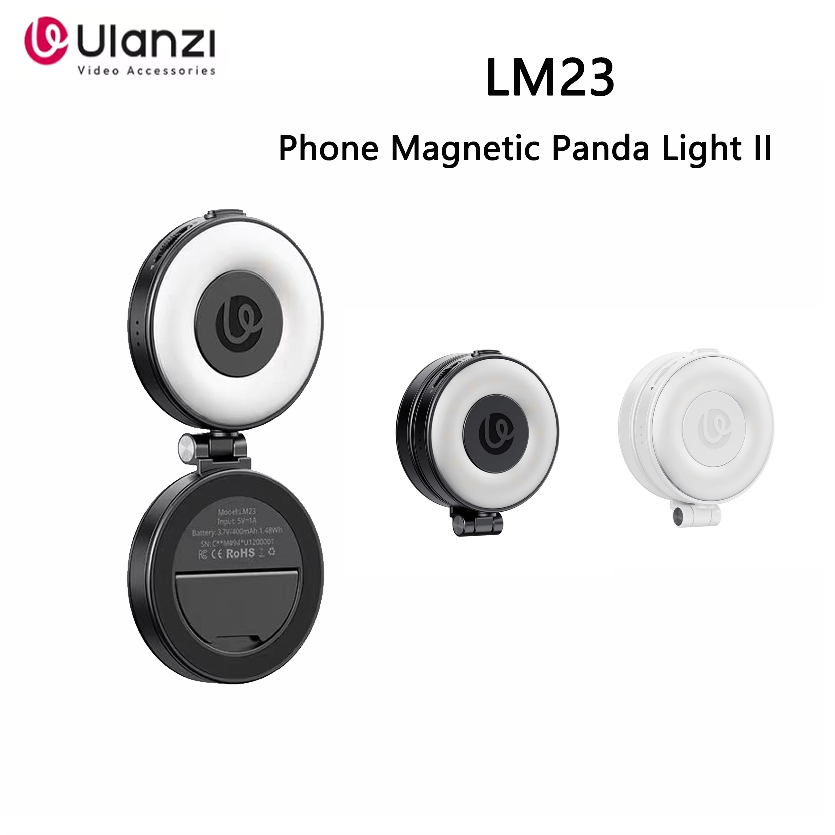 オリジナル Ulanzi LM23 ライト 3 レベルの明るさ磁気ソフト LED ライトポータブルポケット Vlogging ライブストリーミングコンテンツ作成