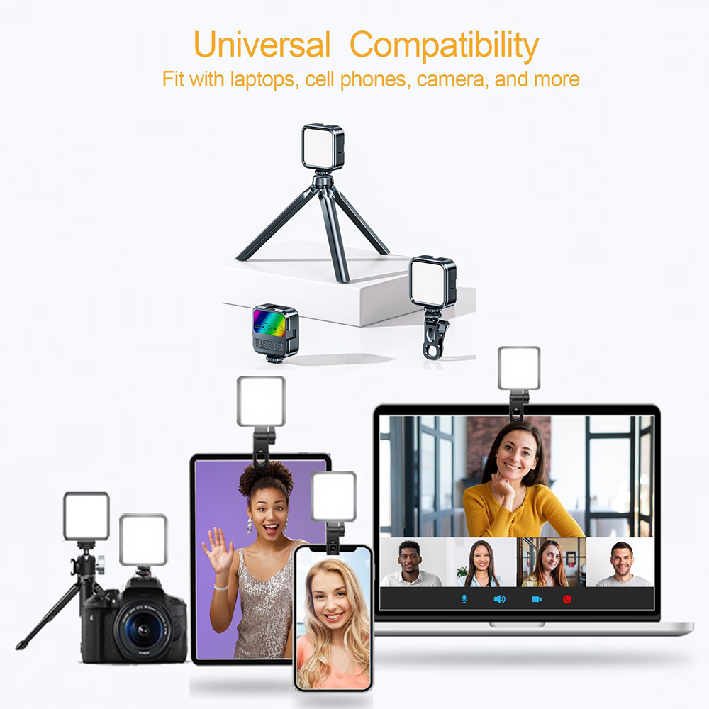 ポータブル LED Selfie フィルライト iPhone Samsung iPad 携帯電話ラップトップ用クリップリングフラッシュフィルランプ写真ビデオ写真ランプ電話ビデオ用自撮りライト ışığı 右ライト com Tripé LED Selfie リング