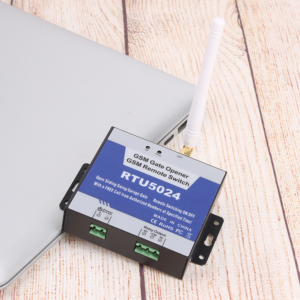 RTU5024 GSM アクセス制御ドアオープナーリレー無料通話ワイヤレスゲート制御リレー 850/900/1800/1900MHz 4G ホームセキュリティデバイス