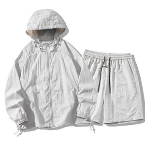 Women's Hooded Windbreaker Jacket, Full-Sleeve, Polyester Woven, Summer Wear, Solid Color, Practical Style, Zipper Closure