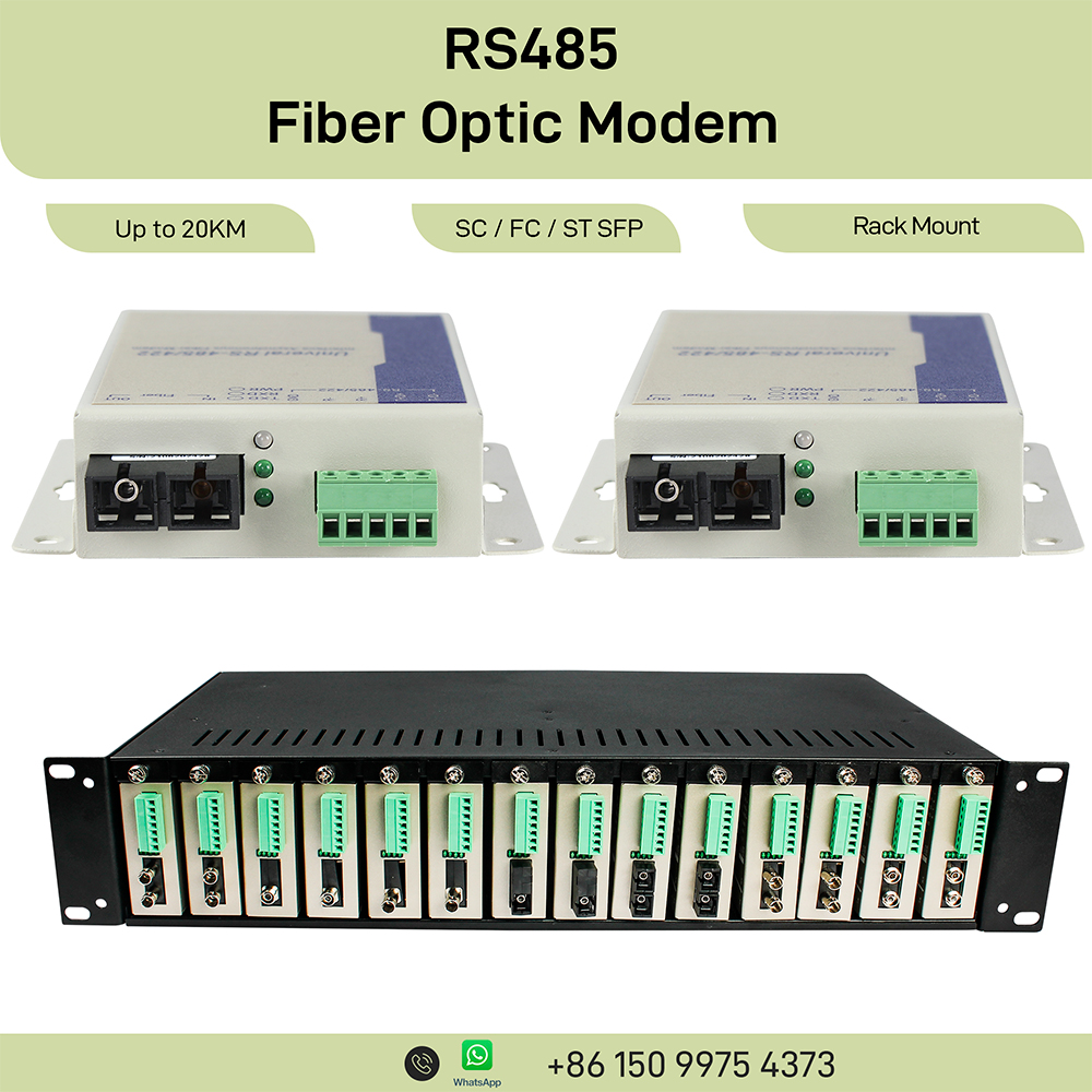 RS485 光ファイバーモデム産業用データコンバータデバイスサーバーファイバー経由シリアル通信最大 20KM