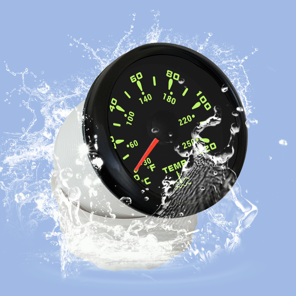 ELING 52 ミリメートル水温計信号 0-120 ℃ 30-250℉ 温度ゲージインジケーター 7 色のバックライト付きボート車オートバイ用