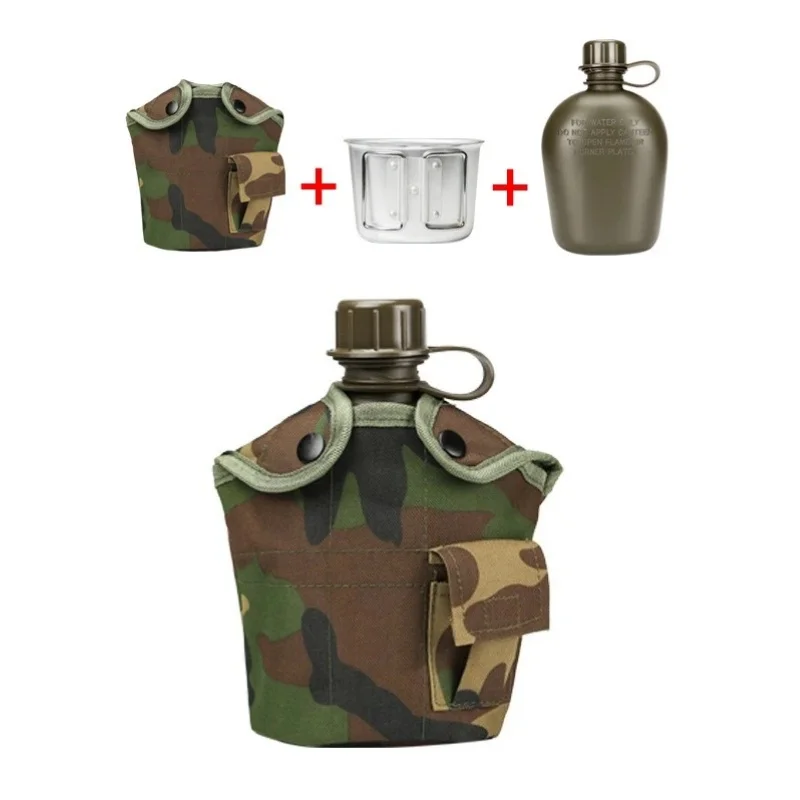屋外迷彩ウォーターケトル軍事訓練屋外キャンプスポーツボトル食器多目的調理器具