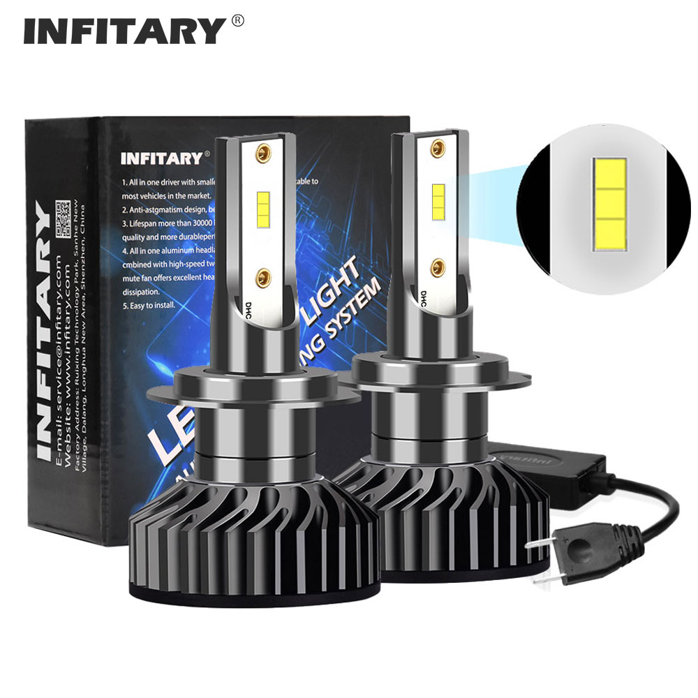 Infitary H7 H4 LED 車ヘッドライト Canbus H11 H1 9005 9006 ヘッドランプ 1860 チップ車両ランプ HB3 HB4 ライト 6500K 白色電球自動車用