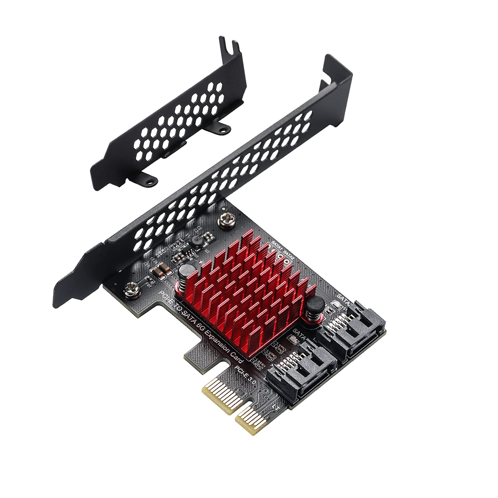 PCIe - 2ポート SATA 3 III 3.0 6Gbps SSDアダプター PCI-e PCI Express X1コントローラーボード拡張カード（X4、X6、X8、X16対応）