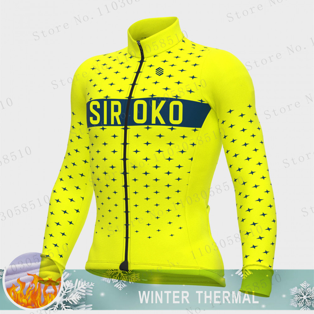 siroko 冬ジャケットサーマルフリース男性チームサイクリングジャケット長袖ジャージスーツ Mtb ロードバイク服 Ciclismo Hombres mtb