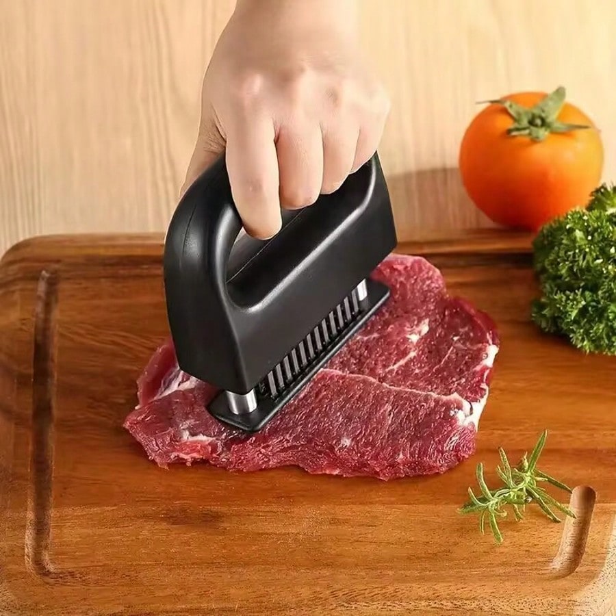 Stainless Steel 24-Needle Meat Tenderizer - Perfect For Steak, Chicken & More - Essential Kitchen Gadget