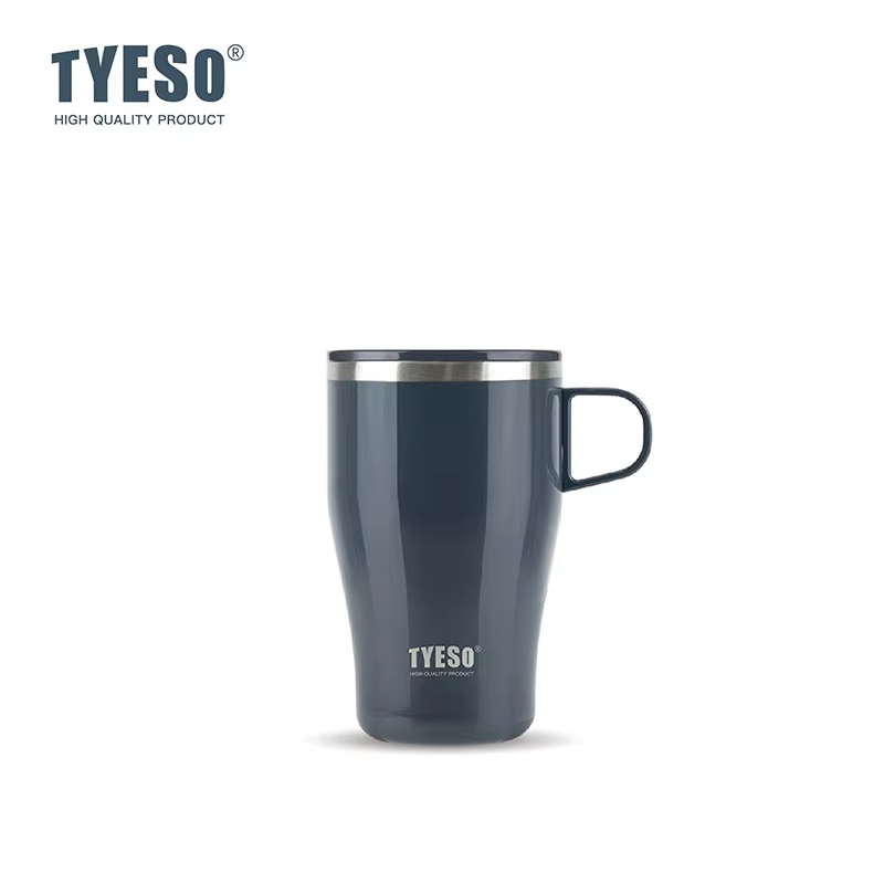 Tyeso 400/500ML 304 ステンレス鋼断熱コーヒータンブラーカップハンドル付きサーマルトラベルマグオフィスホームスポーツアウトドア