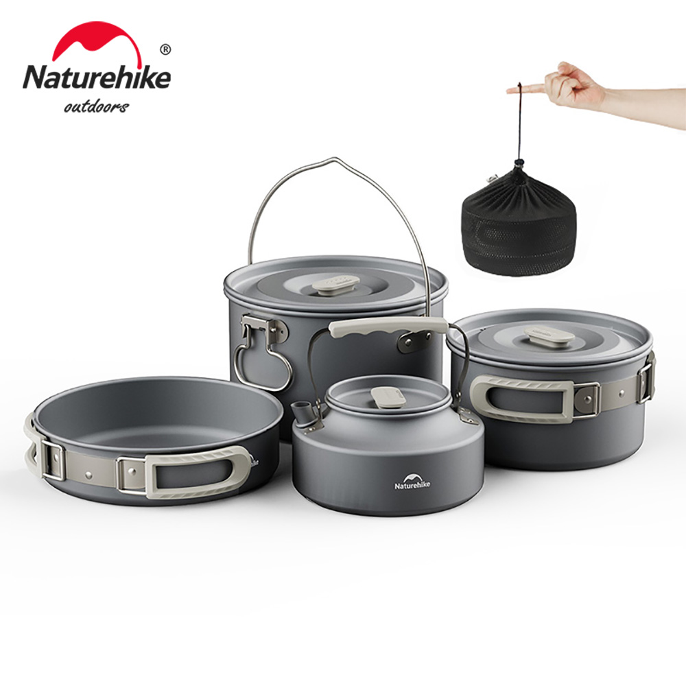 Naturehike キャンプ調理器具キット アウトドア フライパン ポータブル ケトル 折りたたみ式 ピクニック食器 キッチン用品 調理器具