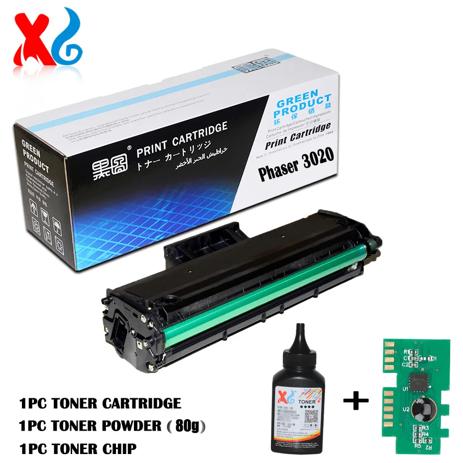 互換性のある 106R02773 トナーカートリッジ Xerox Phaser 3020 WorkCentre 3025 1500 ページとアップデートチップ