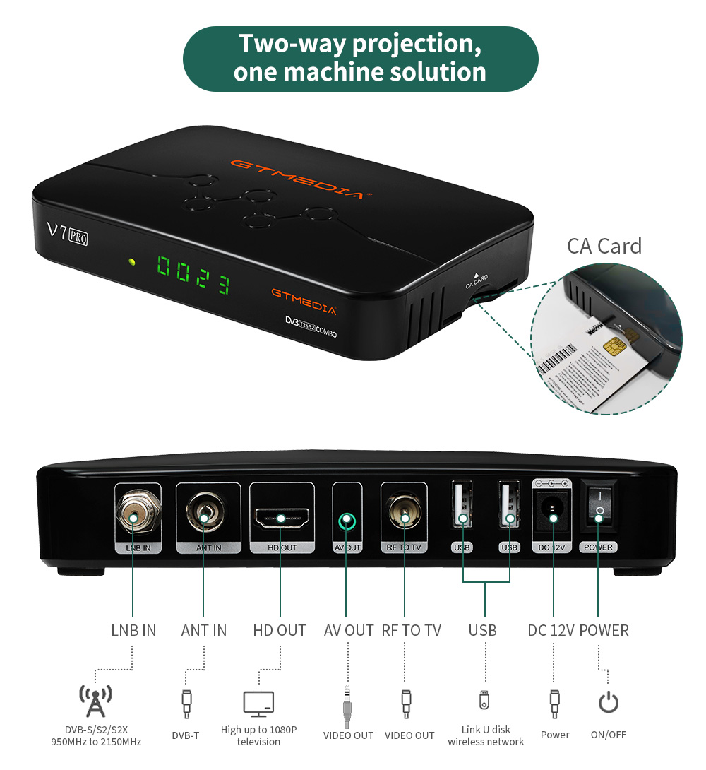 新しい GTmedia V7 プロ H.265 DVB S/S2/S2X T2 コンボボックス衛星テレビ受信機セットトップボックス V7pro