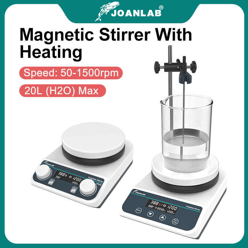 JOANLAB 加熱機能付きマグネチックスターラー デジタル表示サーモスタットスターラー 実験室用ホットプレート マグネチックミキサー 20L