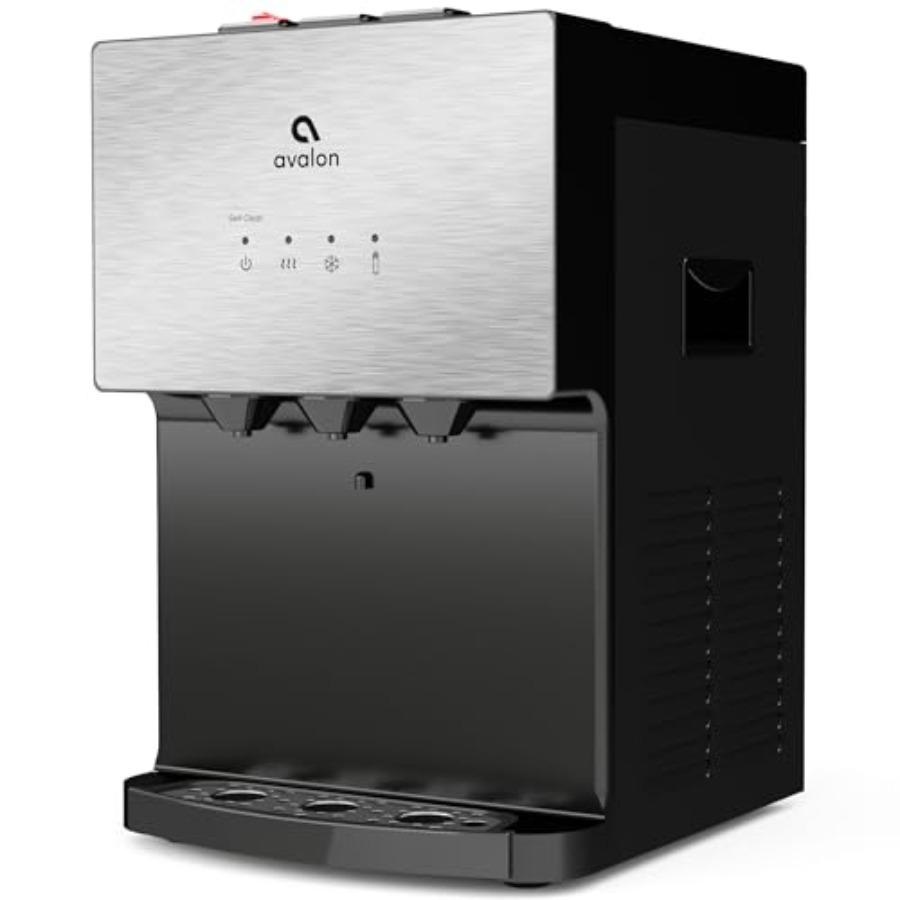 A12 Countertop Bottleless Water Dispenser, 3 Temperatures, Self Cleaning, Stainless Steel
