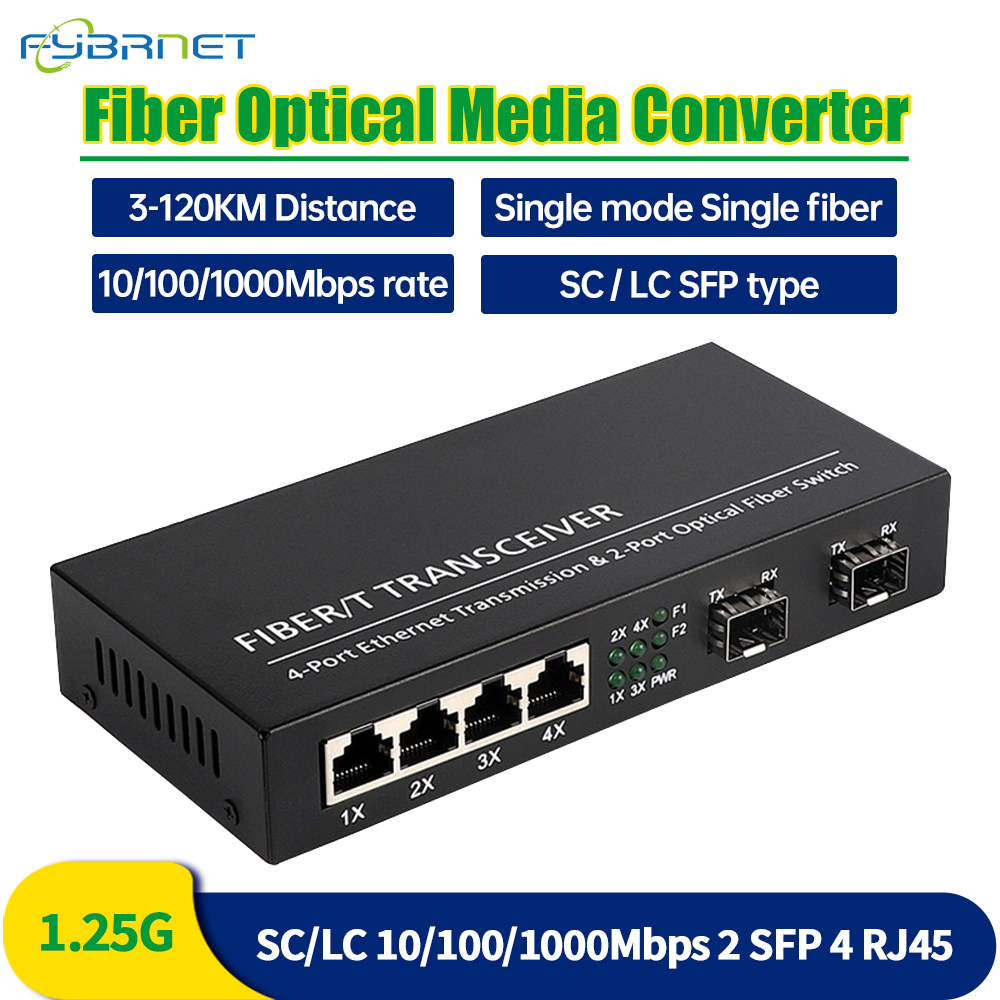 1.25 グラム SFP メディアコンバータギガビット 10/100/1000Mbps 光ファイバイーサネットスイッチ 2XSFP 4XRJ45 SFP ファイバスイッチ