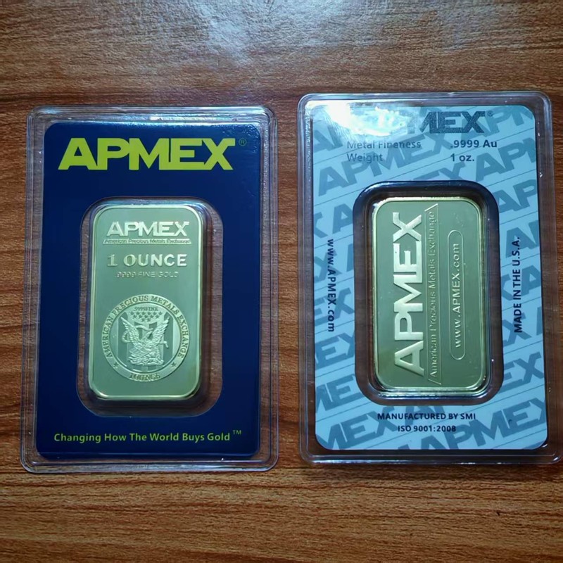 1 〜 10 個 APMEX ゴールドバー 1 オンス ゴールド地金 24K ゴールドメッキ Apmex ゴールド地金 非磁性真鍮バー ビジネス ギフト グッズ