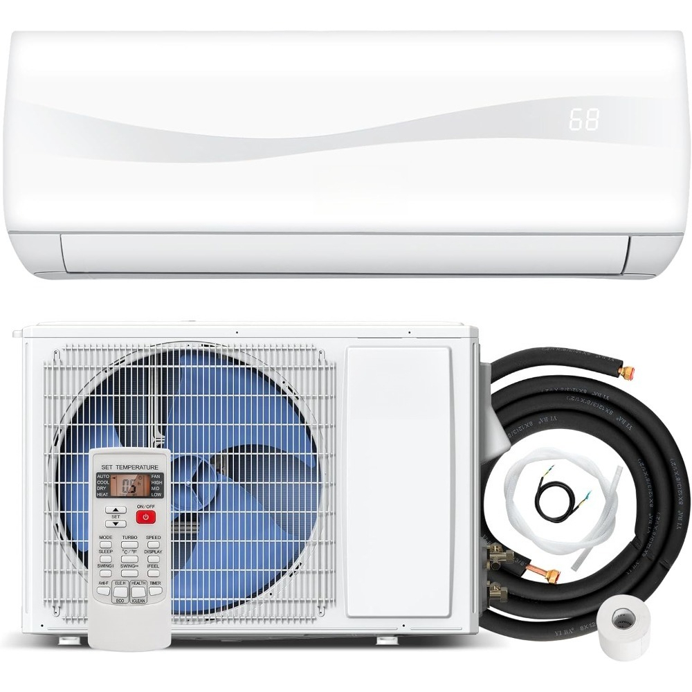 2026Upgrad-12000BTU ミニスプリットエアコンとヒーターダクトレスインバーターヒートポンプ AC ユニット 20 SEER2 115V 部屋を冷却および加熱します