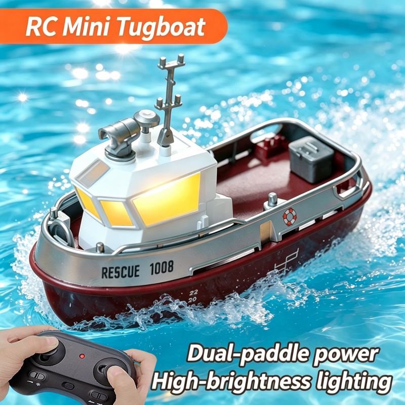 1:32 RC タグボート S820 リモコンデュアルモーターボートレーシングスピードボート救助船電動モデル屋外防水おもちゃ子供ギフト
