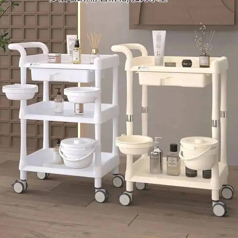 美的補助ピンクトロリー収納理髪多機能カート美容院カレロ Attrezzi スパ家具 MQ50TC