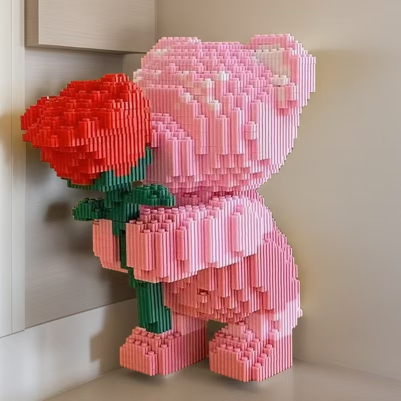 3458 ピースのかわいい花粉クマ 3D パズル ビルディング ブロック - 連動する漫画の組み立ておもちゃ、対象年齢 14 歳以上のクリスマスや誕生日のギフトに最適