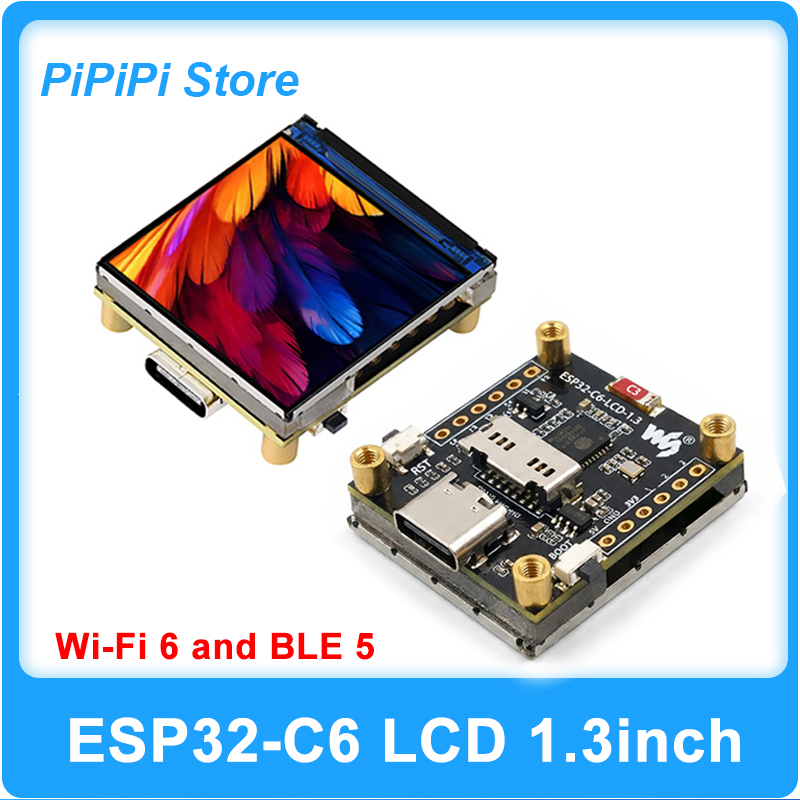 ESP32 C6 1.3 インチ LCD RISC-V 開発ボード表示画面 ST7789 240*240 ミニ TV SD ポート QST LVGL WIFI