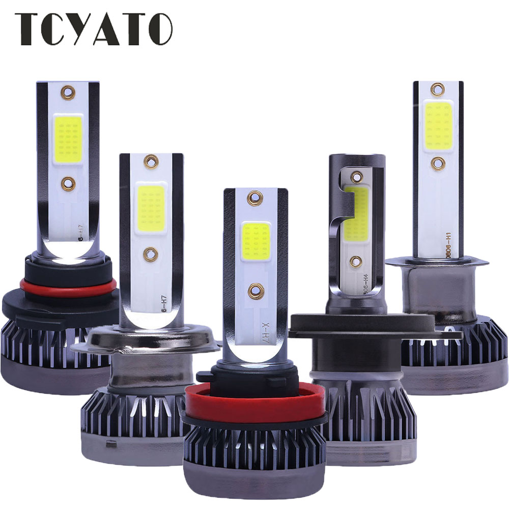 2 ピース/ペアミニライト自動 H7 LED H4 電球 H3 H8 H9 H11 9005 9006 9012 6000LM 車のヘッドライト H1 6000K 自動