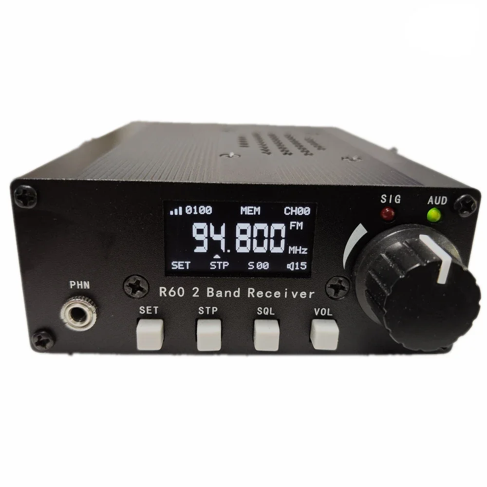 DIY キット R60 FM 放送/航空バンド PLL レシーバー 二次周波数変換 金属ケース付き