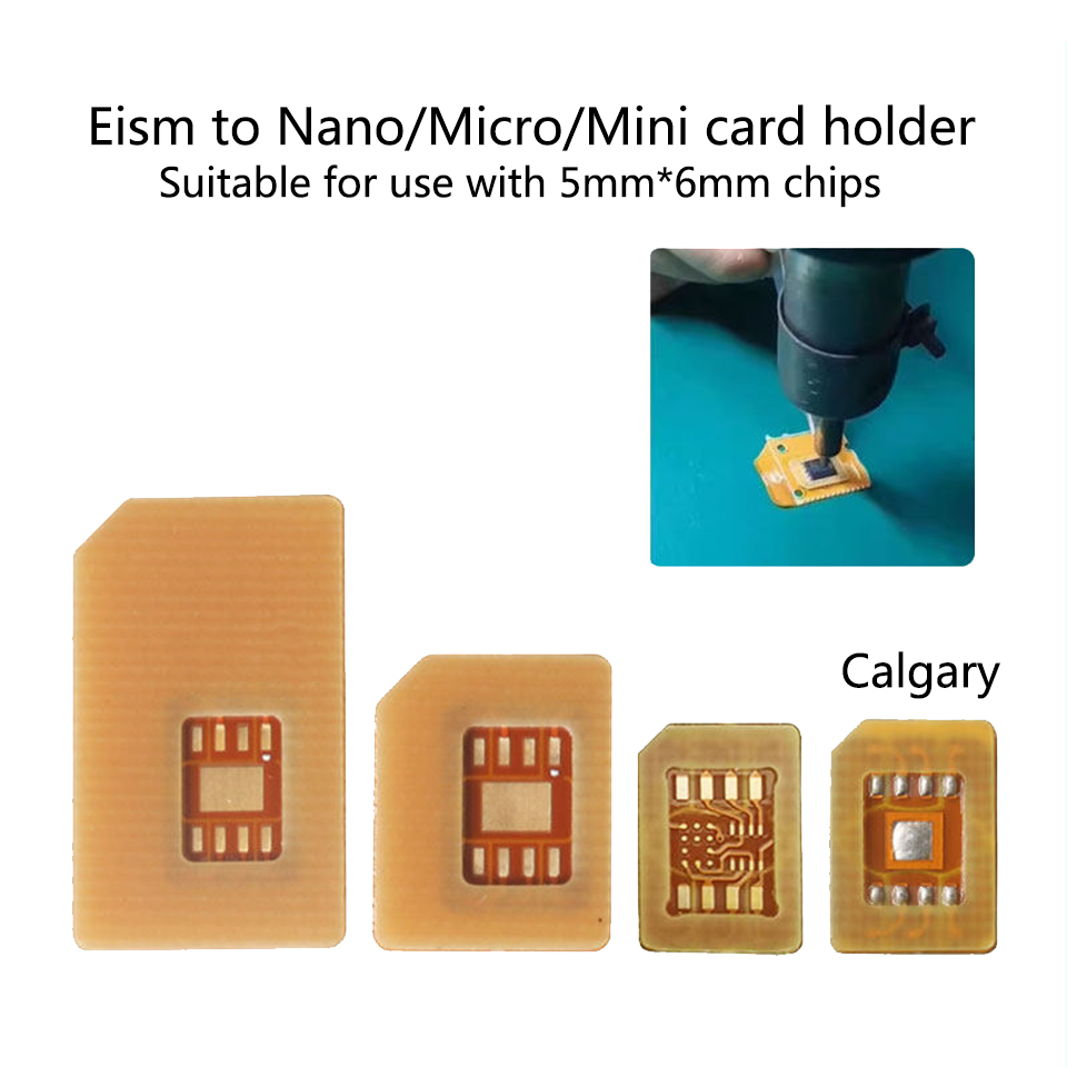 ESIM - Mini SIMカードアダプター用、eSIMアダプター回路基板、高温耐性はんだ付け、5×6 mmチップと互換性あり