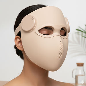 プロ仕様のシリコン製赤色光療法用フェイス＆ネックマスク LEDマスク 肌の引き締め・しわ軽減 家庭用