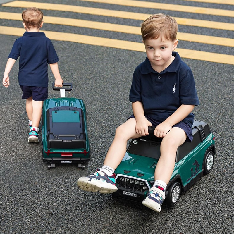 子供用荷物おもちゃの車 2-in-1 スーツケース座って乗ることができスキッド男の子女の子ベビートロリーケースキッズギフトスーツケース旅行キャビン