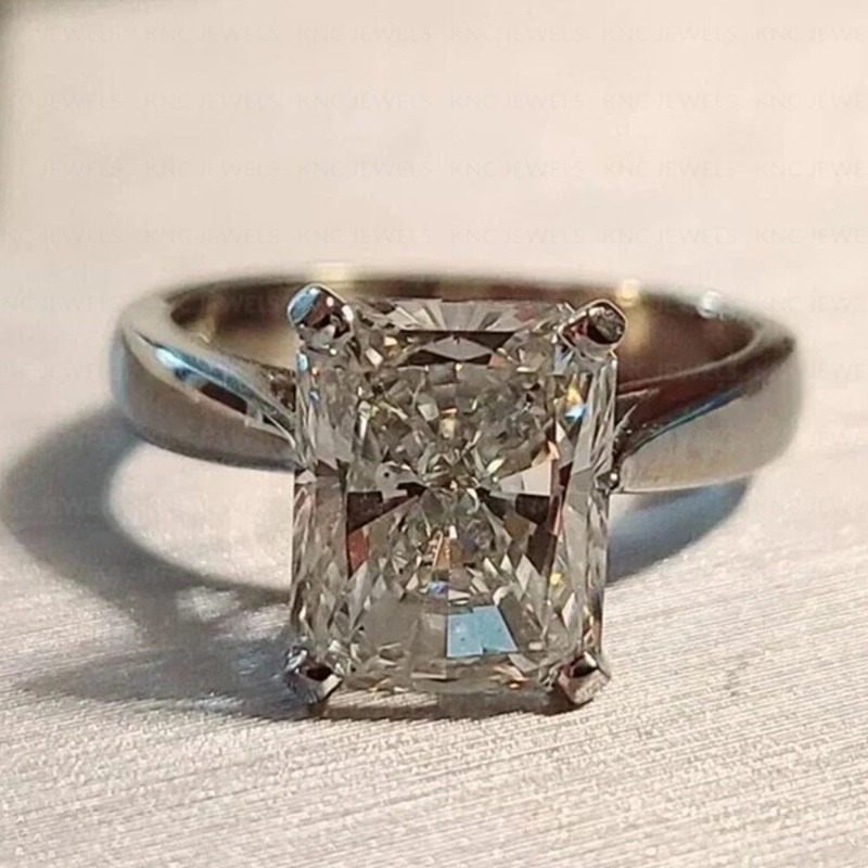 S925 シルバー リング セット 5CT モアサナイト 証明書付き、パーティー、クリスマス、男性、女性に最適。