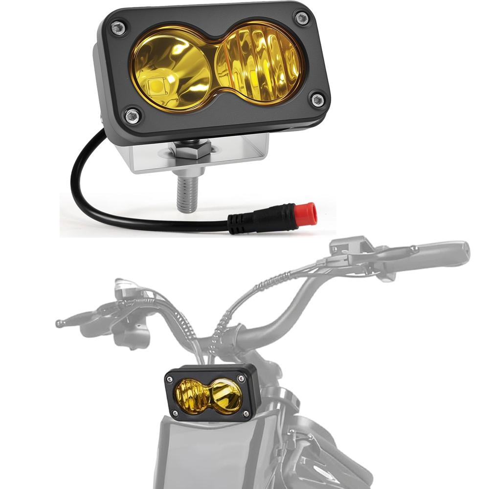 ヘッドライトキット 20W 6000-6500K LED ライトバー互換 Rad Power Vamoose マンモスバイク 2 ピンデュアルビーム E バイクフロントライトに適合