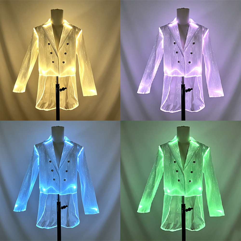 LED 光ファイバーアゲハチョウスーツ光るジャケットバーパーティーナイトクラブパフォーマンス衣装ハロウィンフェスティバルコスプレ