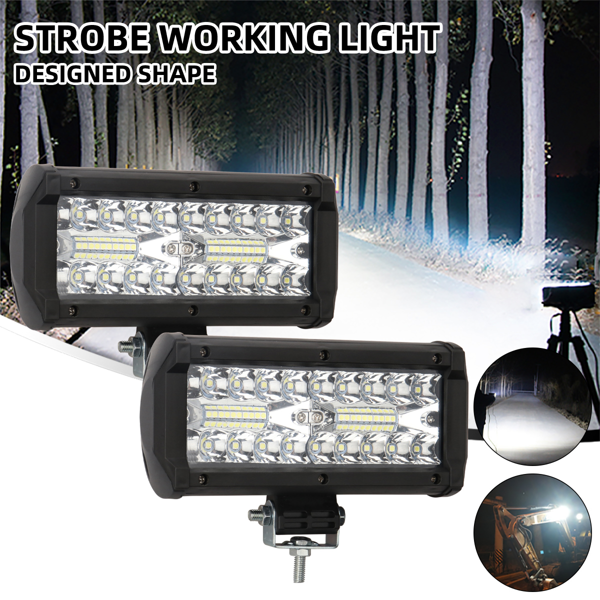 2 個車の LED ライトバー 4 × 4 ワークランプオフロードスポットフラッドコンボビームヘッドライトボート SUV ATV オートバイフォグランプ車のライト