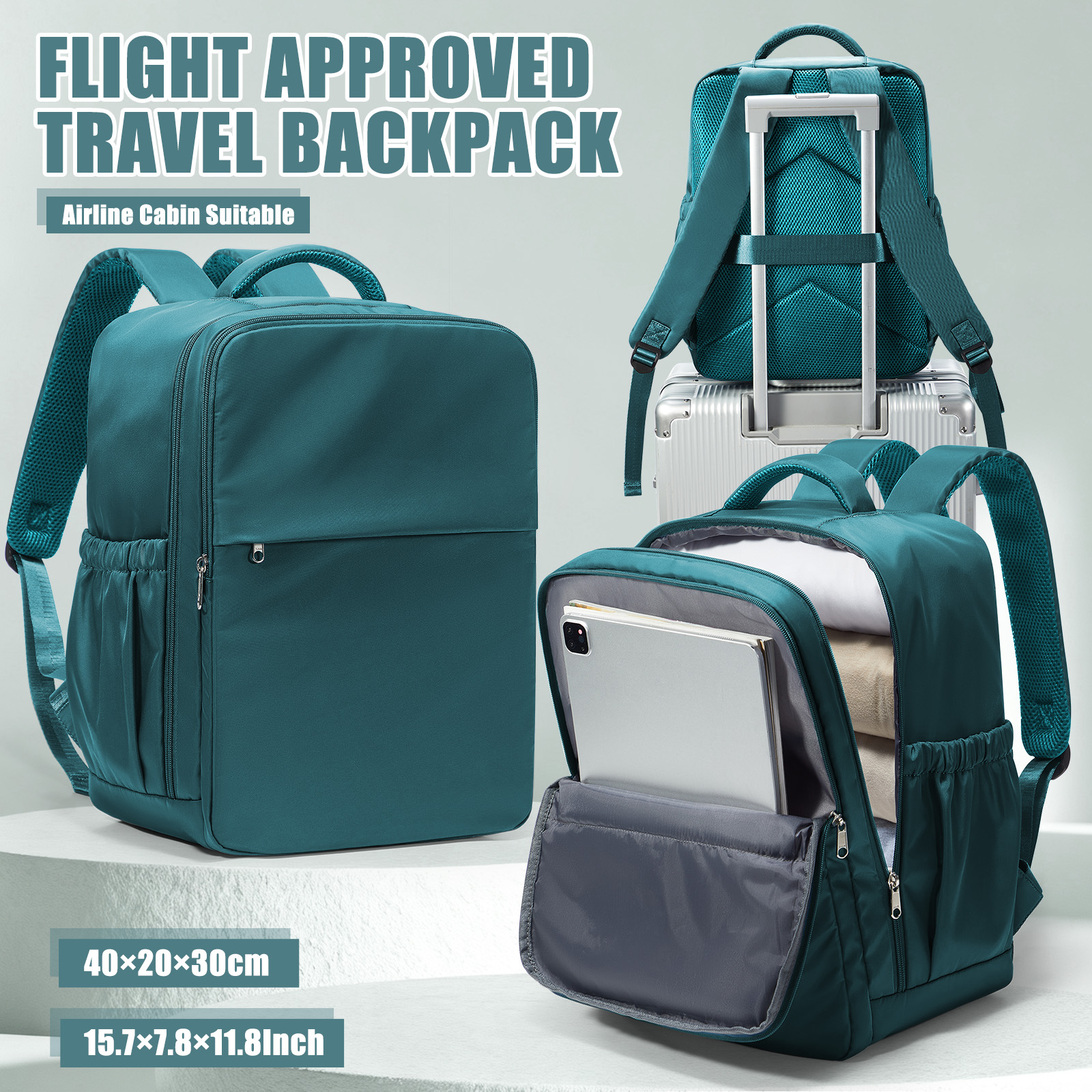 Ryanair 40x30x20 バックパック防水バッグ女性キャビン旅行バックパックラップトップバッグ大容量 Easyjet 機内持ち込みバックパック