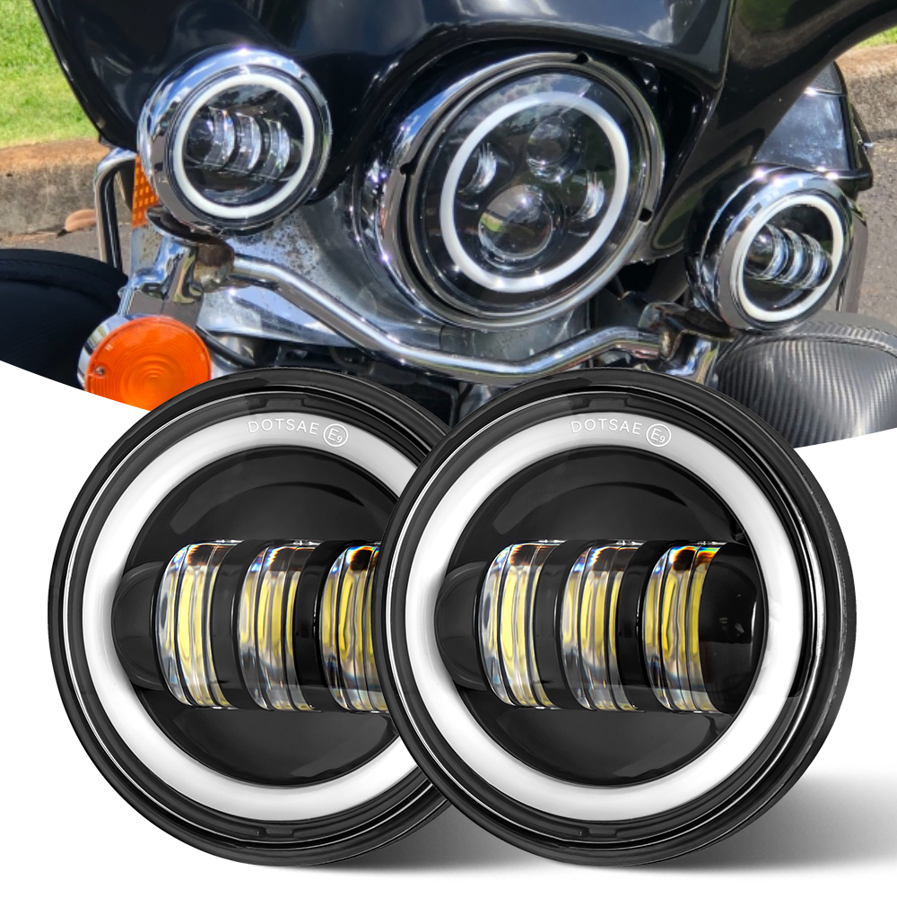 2 個 4.5 インチオートバイ LED フォグライト DRL 30 ワット防水 4 1/2 補助パッシングランプオートバイハーレーフォグランプ