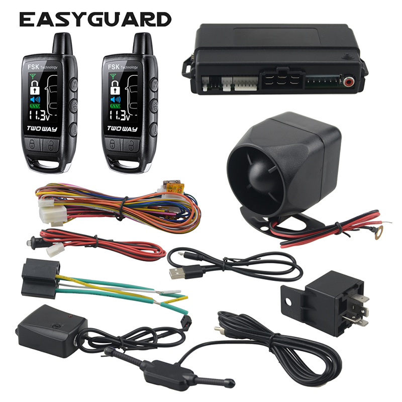 EASYGUARD 2 ウェイカーアラーム充電式リモート lcd ページャーディスプレイアラームユニバーサル車のキーレスエントリーシステム 868Mhz DC12V