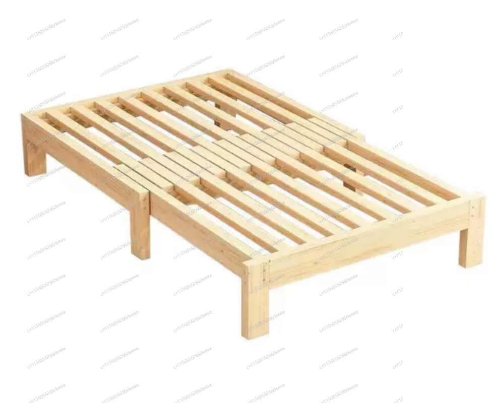 Folding bed frame single foldable with guardrail children's bedside widening custom bed board space saving pull-out bed