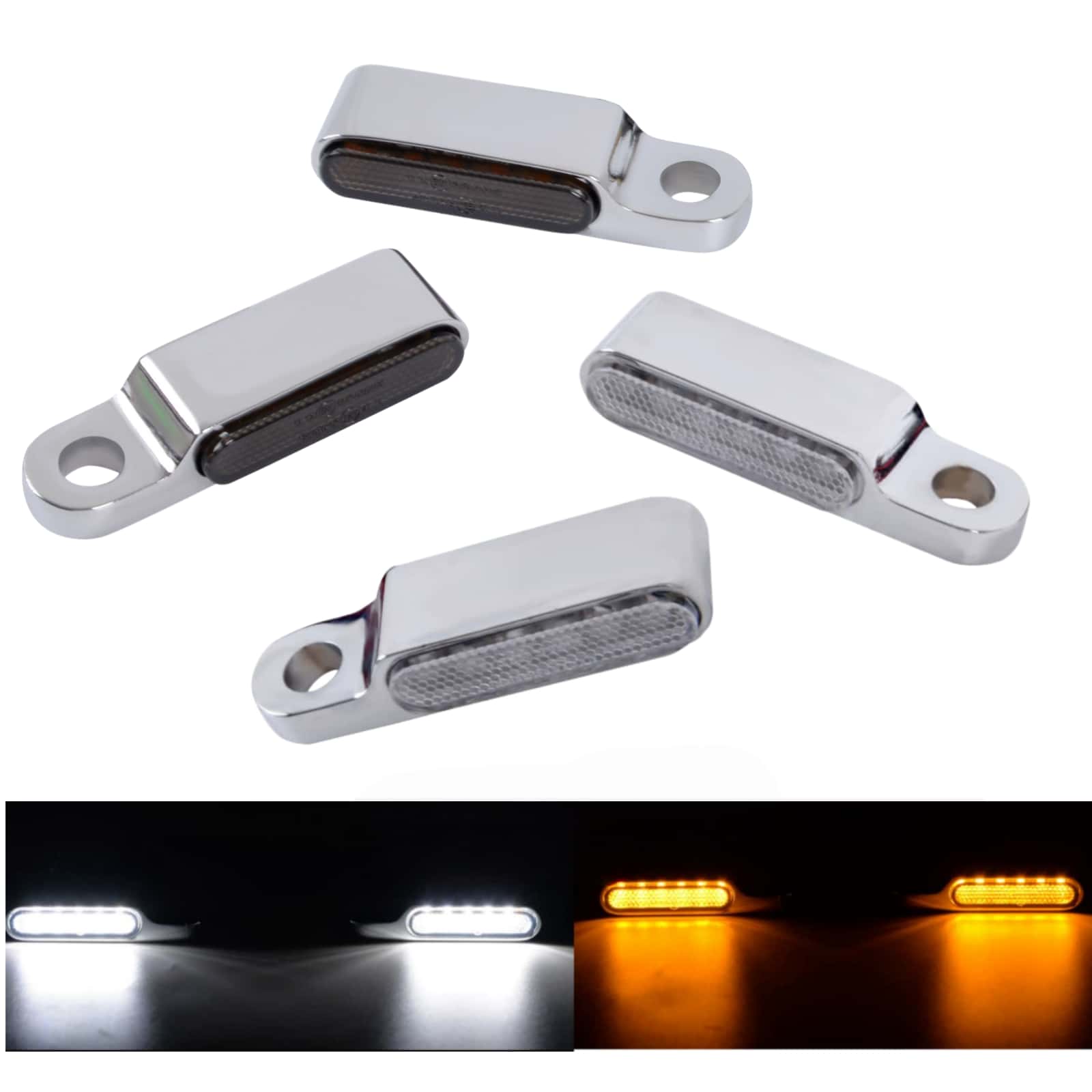 ハーレーダビッドソンツーリングアクセサリー 2 個オートバイミニ LED ウインカーランニングライトウインカーインジケータランプハンドルバー