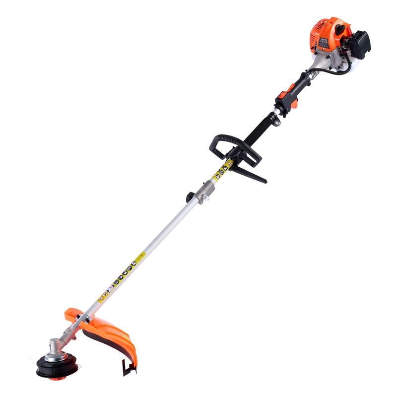 ガソリン低木鋏 26cc 庭のメンテナンス、庭の造園、芝生のエッジング用、2サイクルエンジン 4-in-1 多用途ツールセット、ストリングトリマーエッジャー刈払機付き、保護具付き