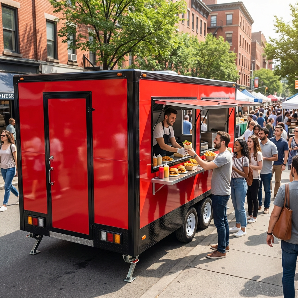 Customized Food Truck Mobile Food Catering Trailer Fully Equipped Outdoor Mobile Beer Ice Cream Coffee Carts Food Trailers Fully